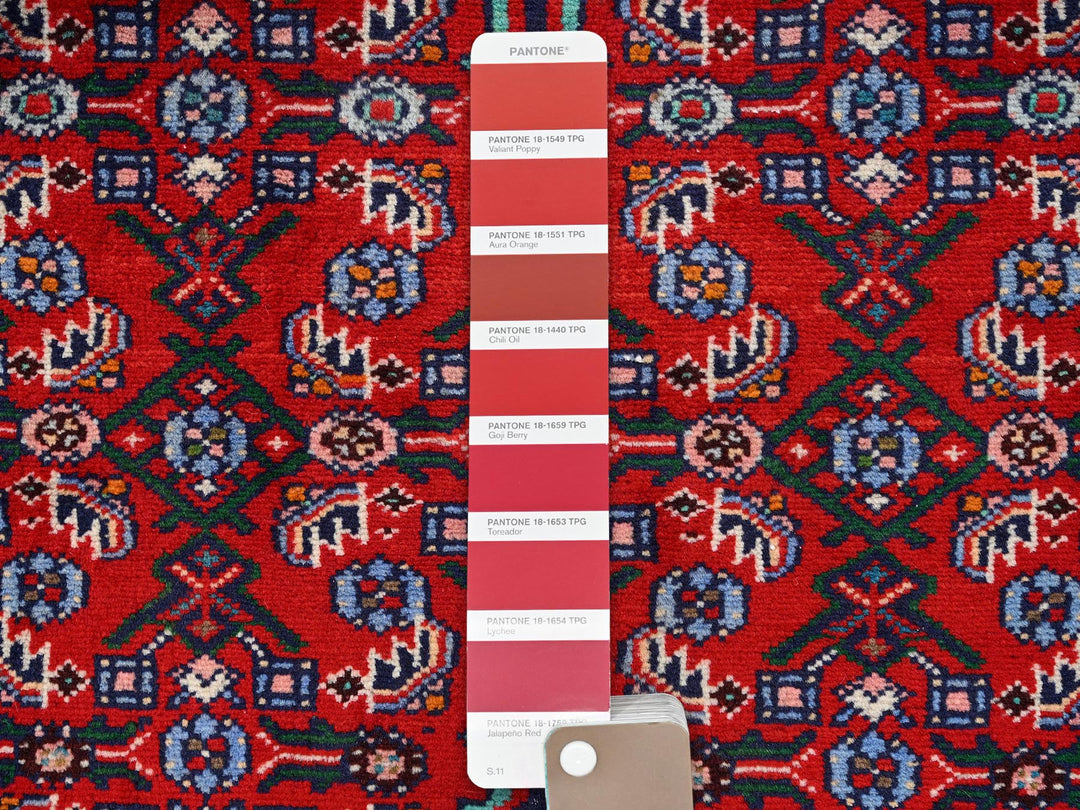 2'10" x 9'5" New Hand Knotted Red Wool Runner Oriental Rug - MOA1021894