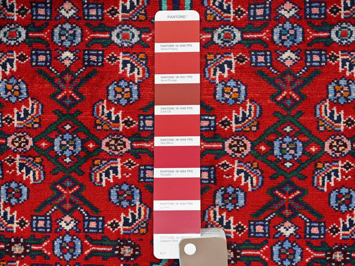 2'10" x 9'5" New Hand Knotted Red Wool Runner Oriental Rug - MOA1021894