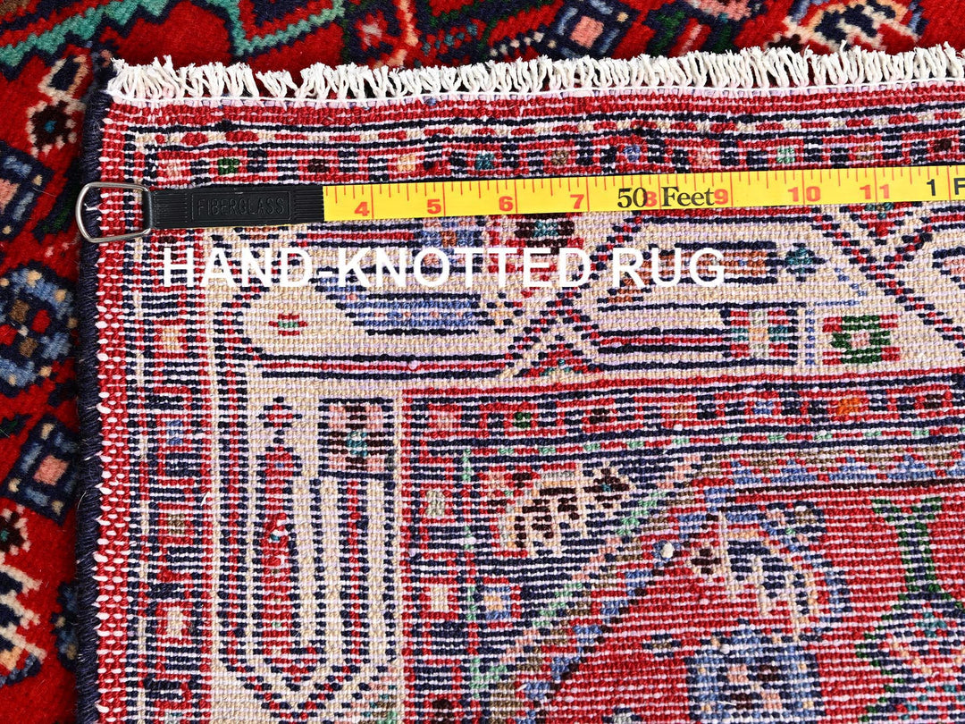 2'10" x 9'5" New Hand Knotted Red Wool Runner Oriental Rug - MOA1021894