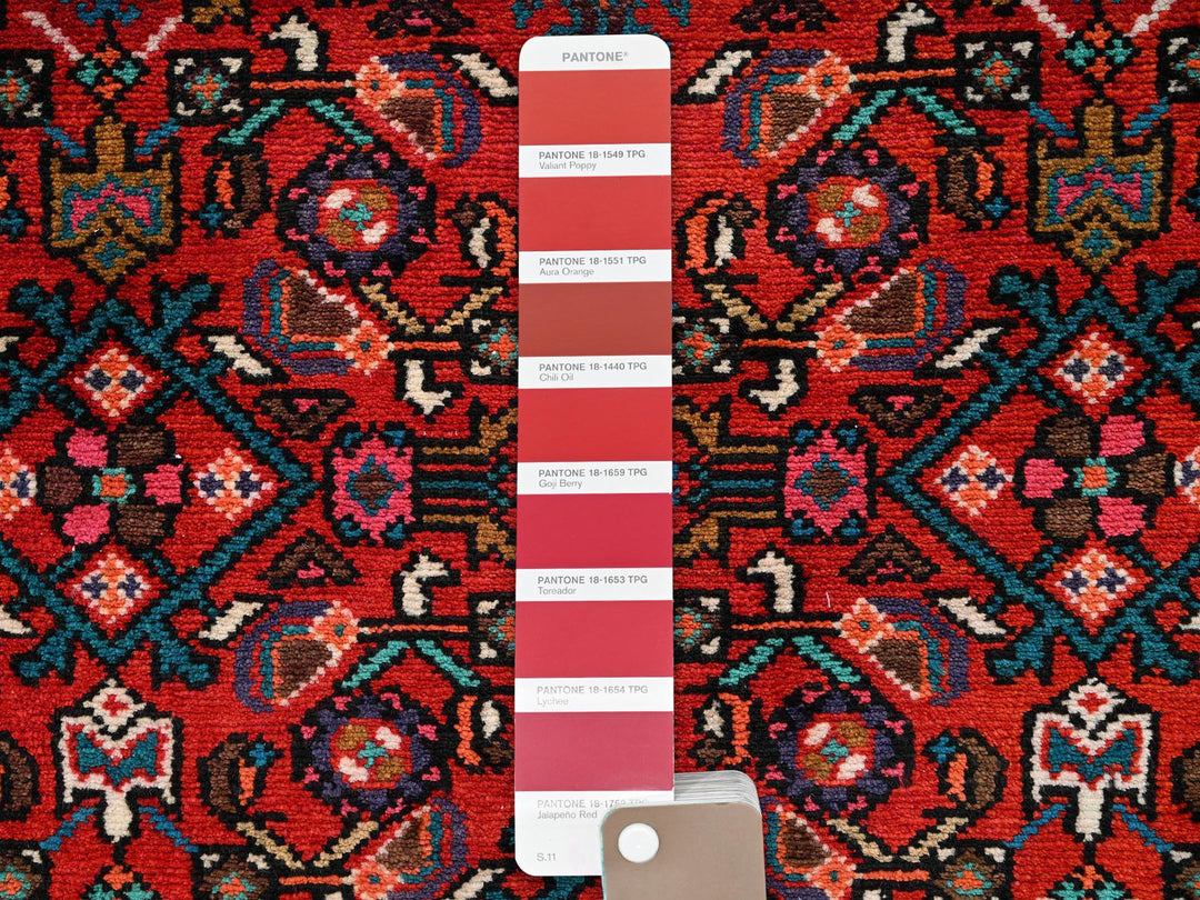 2'9" x 9'7" New Hand Knotted Red Wool Runner Oriental Rug - MOA1021895