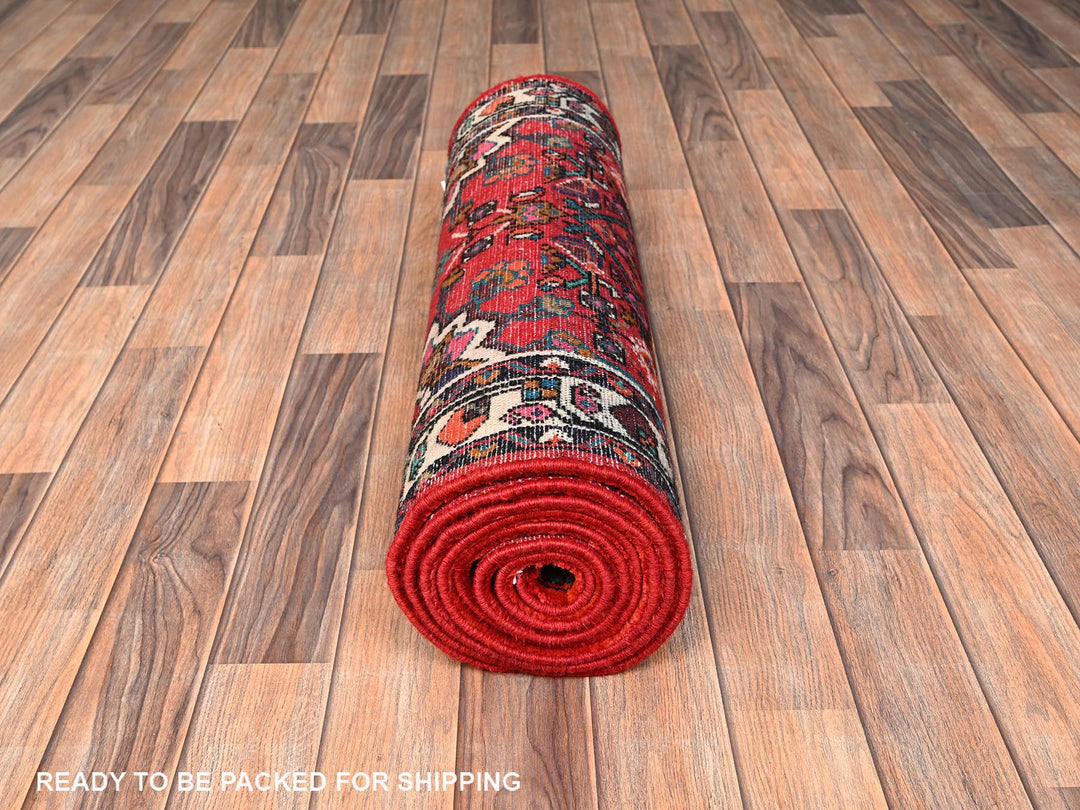 2'9" x 9'7" New Hand Knotted Red Wool Runner Oriental Rug - MOA1021895