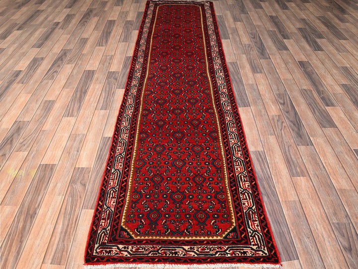 2'6" x 9'9" New Hand Knotted Red Wool Runner Oriental Rug - MOA1021896