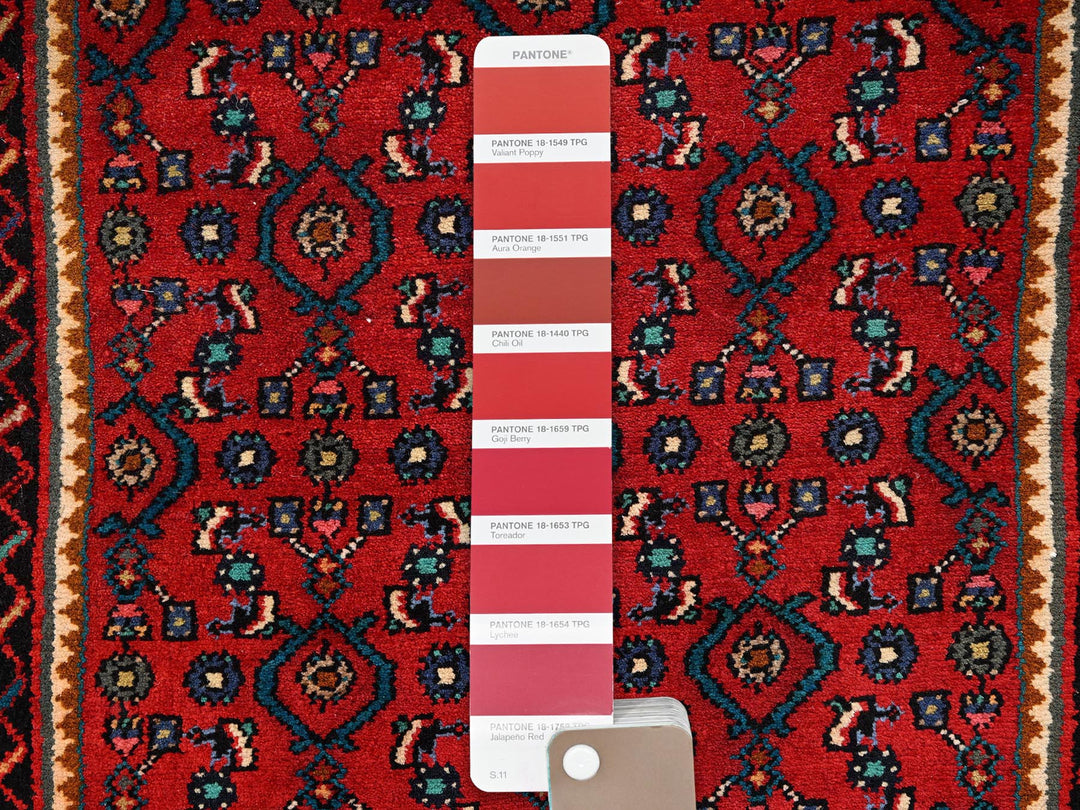 2'6" x 9'9" New Hand Knotted Red Wool Runner Oriental Rug - MOA1021896