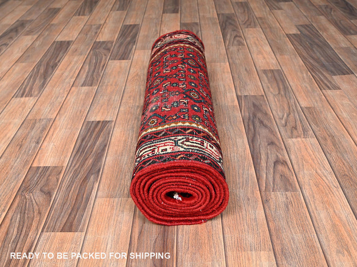 2'6" x 9'9" New Hand Knotted Red Wool Runner Oriental Rug - MOA1021896