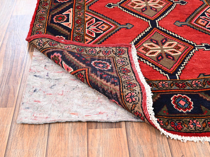 2'11" x 9'9" New Hand Knotted Red Wool Runner Oriental Rug - MOA1021897