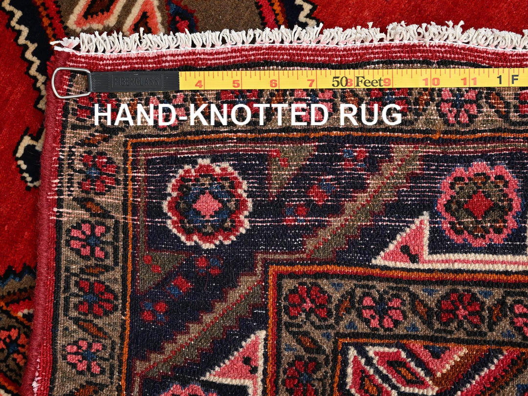 2'11" x 9'9" New Hand Knotted Red Wool Runner Oriental Rug - MOA1021897