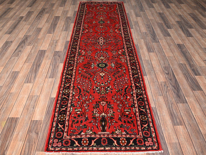 2'9" x 9'4" New Hand Knotted Red Wool Runner Oriental Rug - MOA1021898