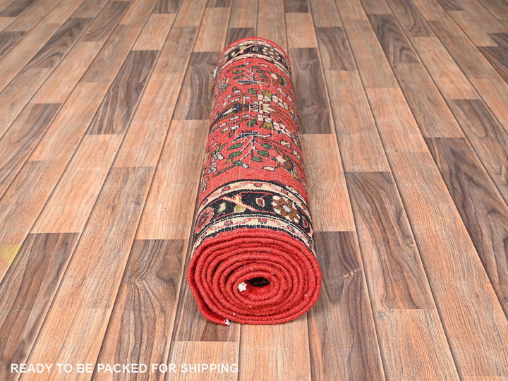 2'9" x 9'4" New Hand Knotted Red Wool Runner Oriental Rug - MOA1021898