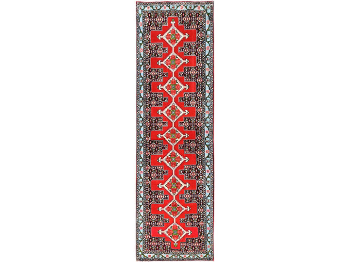 2'5" x 8'5" New Hand Knotted Red Wool Runner Oriental Rug - MOA1021899