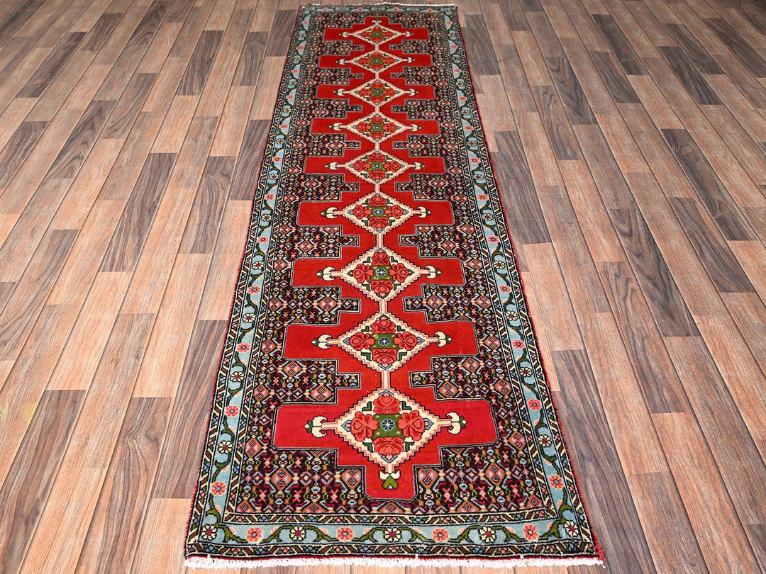 2'5" x 8'5" New Hand Knotted Red Wool Runner Oriental Rug - MOA1021899