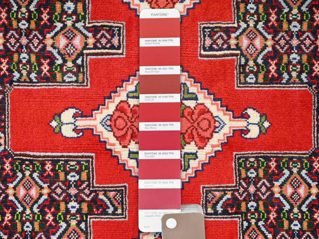 2'5" x 8'5" New Hand Knotted Red Wool Runner Oriental Rug - MOA1021899