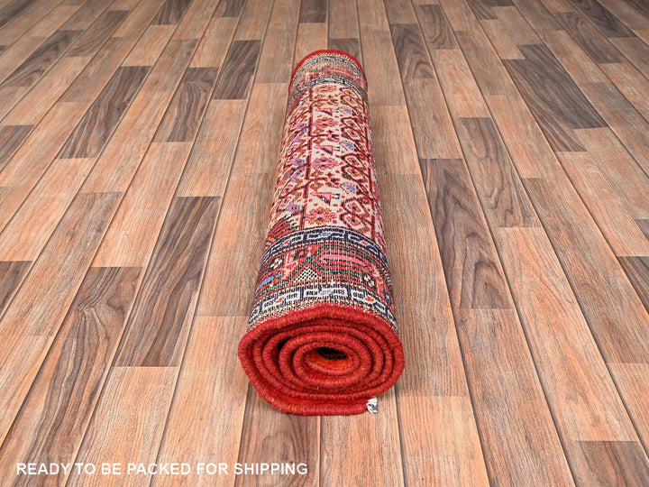 2'11" x 6'4" New Hand Knotted Ivory Wool Runner Oriental Rug - MOA1021900