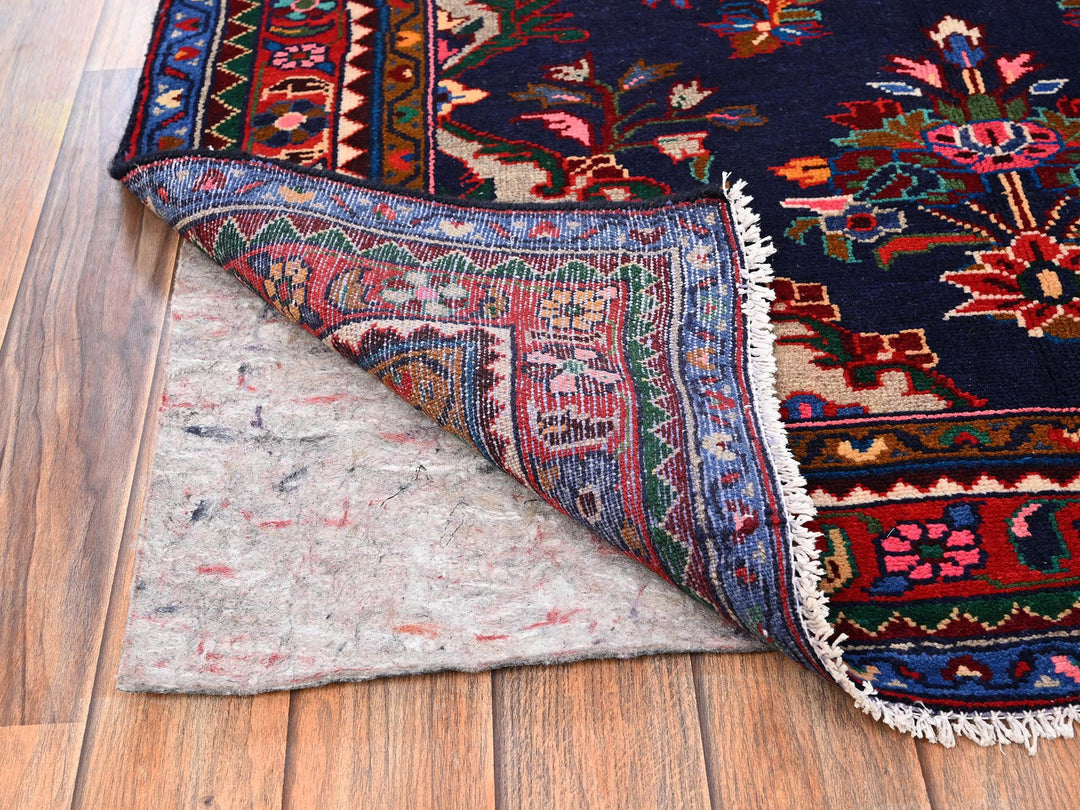 3'10" x 13'11" New Hand Knotted Blue Wool Runner Oriental Rug - MOA1021902