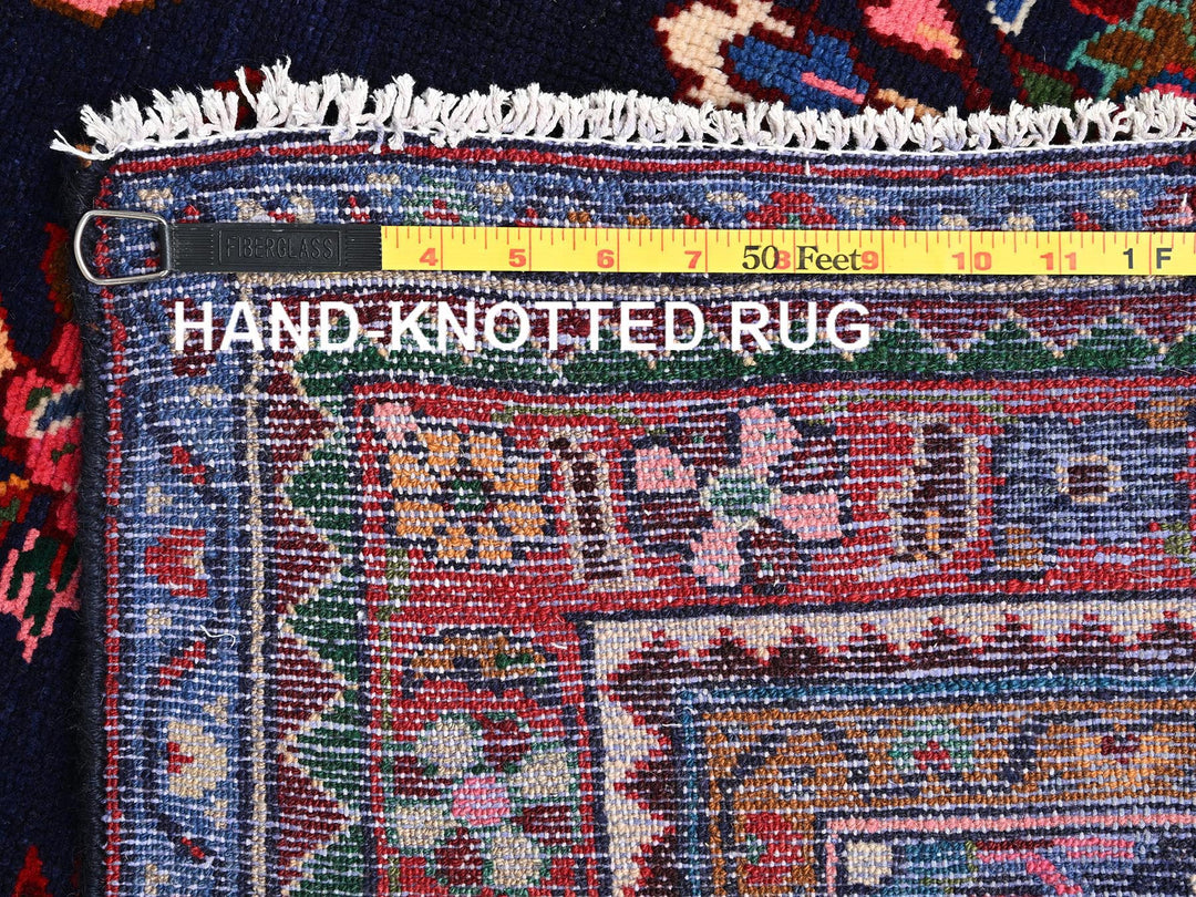 3'10" x 13'11" New Hand Knotted Blue Wool Runner Oriental Rug - MOA1021902