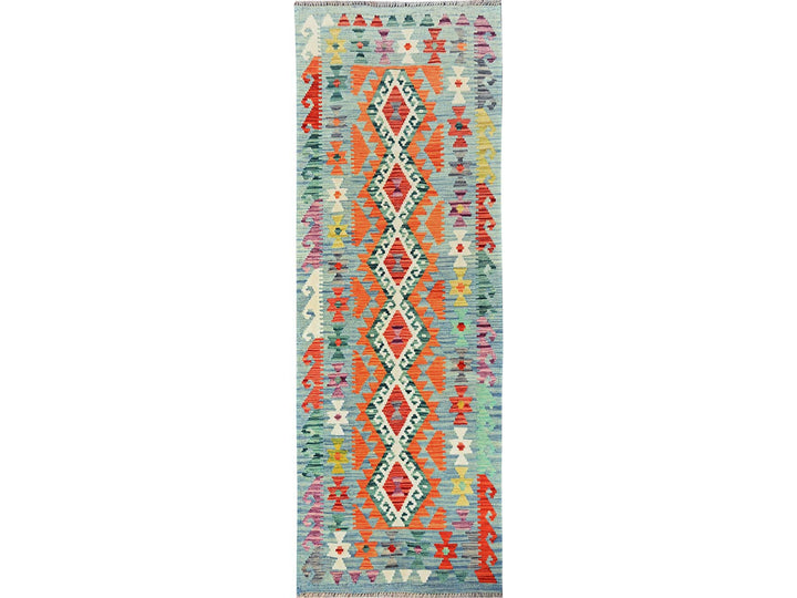 2'7" x 7'10" New Hand Woven Multicolored Wool Runner Oriental Rug - MOA1021904