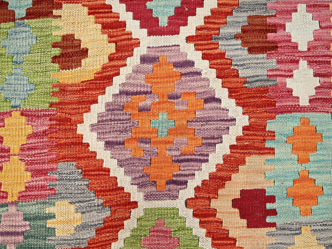 2'8" x 7'11" New Hand Woven Multicolored Wool Runner Oriental Rug - MOA1021906