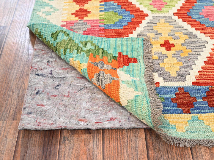 2'8" x 7'11" New Hand Woven Multicolored Wool Runner Oriental Rug - MOA1021906