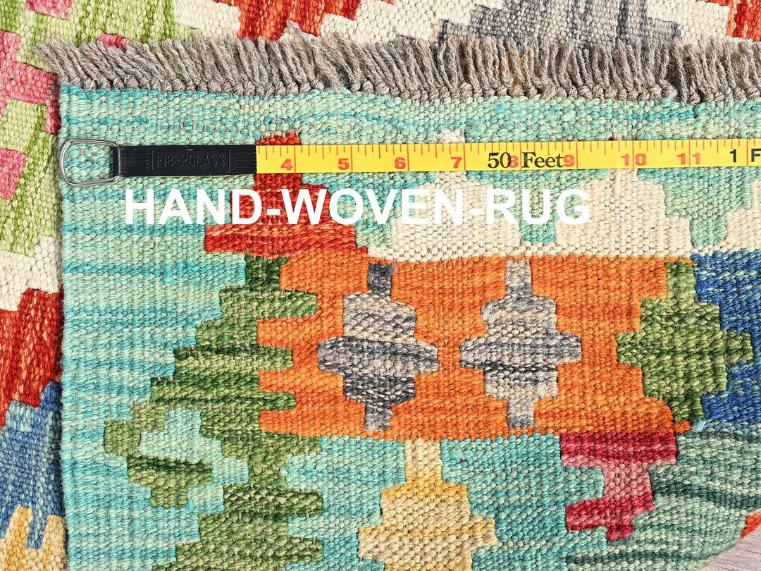 2'8" x 7'11" New Hand Woven Multicolored Wool Runner Oriental Rug - MOA1021906