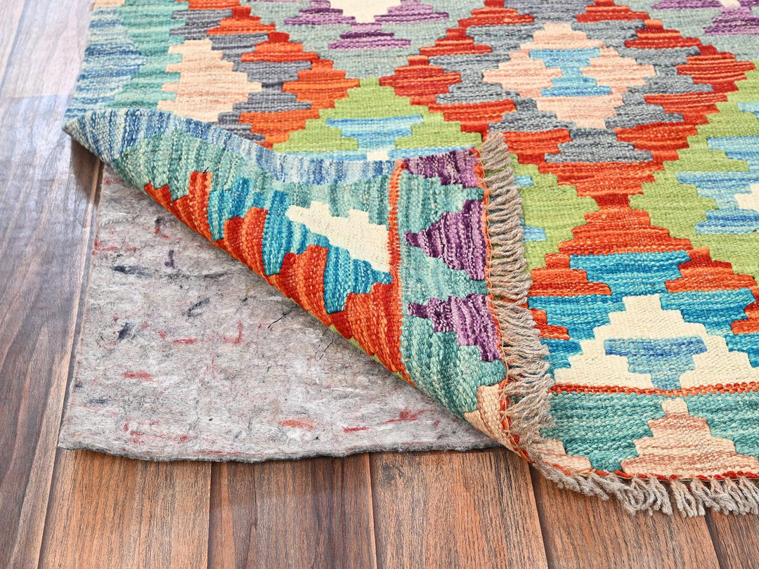 2'9" x 8'2" New Hand Woven Multicolored Wool Runner Oriental Rug - MOA1021908