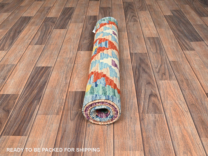2'9" x 8'2" New Hand Woven Multicolored Wool Runner Oriental Rug - MOA1021908