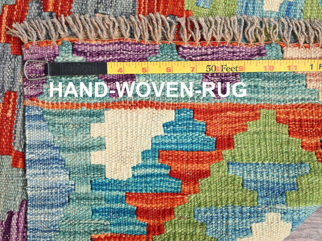 2'9" x 8'2" New Hand Woven Multicolored Wool Runner Oriental Rug - MOA1021908