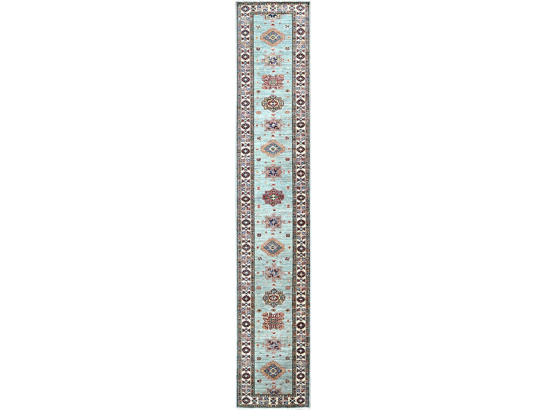 2'9" x 15'5" New Hand Knotted Grey Wool Runner Oriental Rug - MOA102190