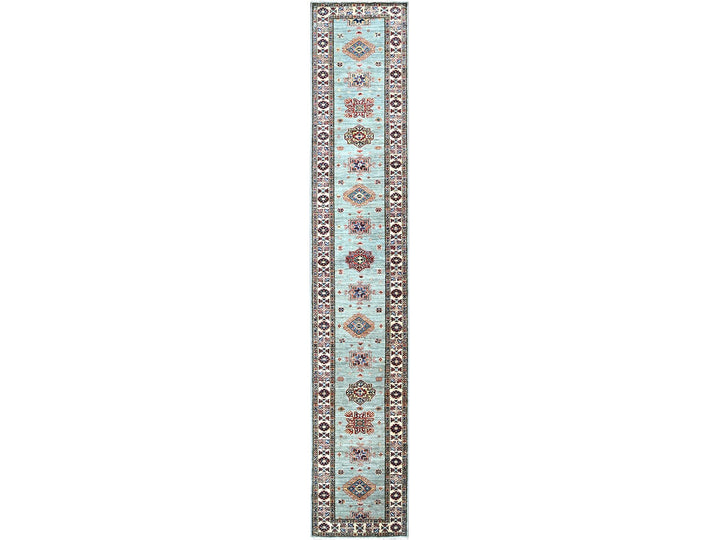2'9" x 15'5" New Hand Knotted Grey Wool Runner Oriental Rug - MOA102190