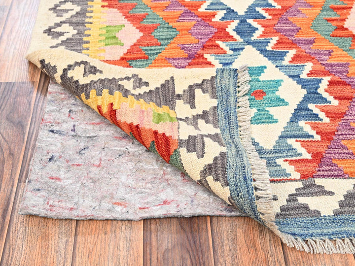 2'10" x 8'1" New Hand Woven Multicolored Wool Runner Oriental Rug - MOA1021910