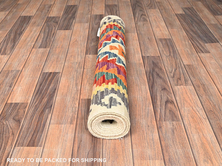 2'10" x 8'1" New Hand Woven Multicolored Wool Runner Oriental Rug - MOA1021910