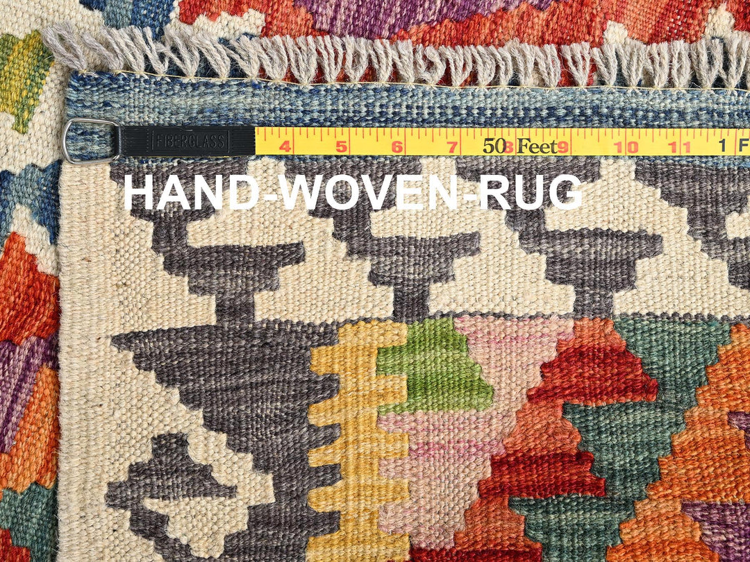 2'10" x 8'1" New Hand Woven Multicolored Wool Runner Oriental Rug - MOA1021910