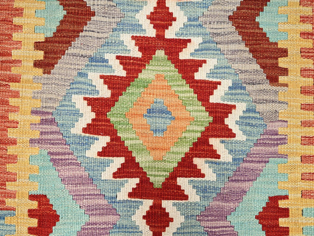 2'8" x 8'3" New Hand Woven Multicolored Wool Runner Oriental Rug - MOA1021911