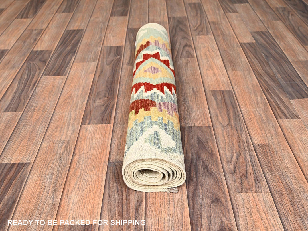2'8" x 8'3" New Hand Woven Multicolored Wool Runner Oriental Rug - MOA1021911