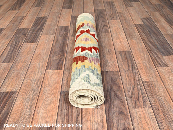 2'8" x 8'3" New Hand Woven Multicolored Wool Runner Oriental Rug - MOA1021911