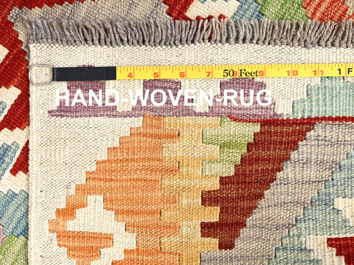 2'8" x 8'3" New Hand Woven Multicolored Wool Runner Oriental Rug - MOA1021911