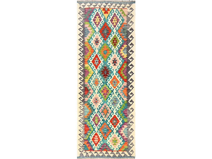 2'11" x 8'1" New Hand Woven Multicolored Wool Runner Oriental Rug - MOA1021912