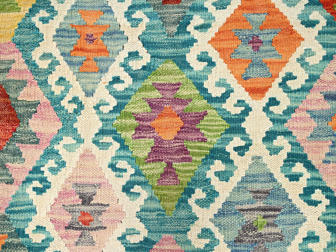 2'11" x 8'1" New Hand Woven Multicolored Wool Runner Oriental Rug - MOA1021912