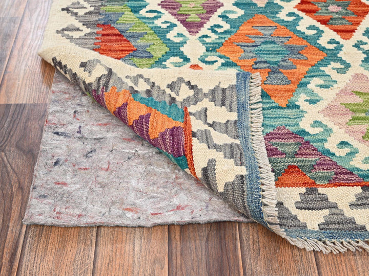 2'11" x 8'1" New Hand Woven Multicolored Wool Runner Oriental Rug - MOA1021912