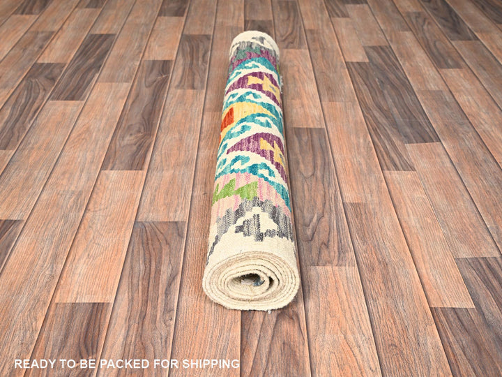2'11" x 8'1" New Hand Woven Multicolored Wool Runner Oriental Rug - MOA1021912