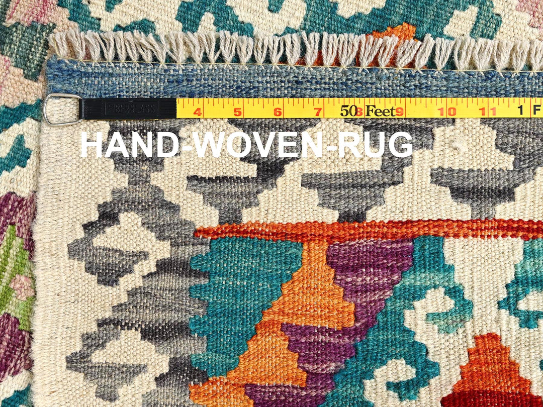 2'11" x 8'1" New Hand Woven Multicolored Wool Runner Oriental Rug - MOA1021912