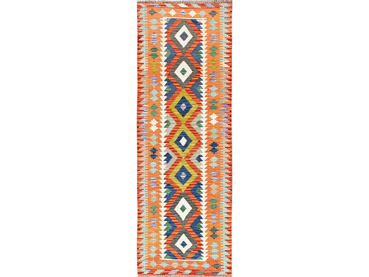 2'9" x 8'3" New Hand Woven Multicolored Wool Runner Oriental Rug - MOA1021914