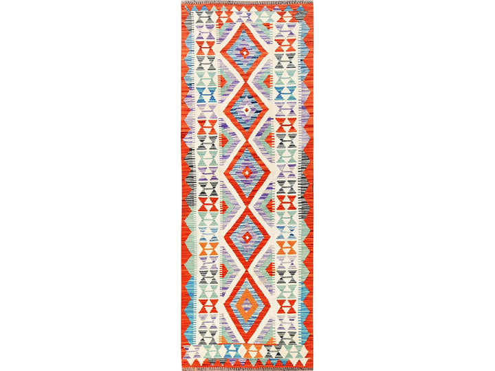 2'10" x 8'4" New Hand Woven Multicolored Wool Runner Oriental Rug - MOA1021916