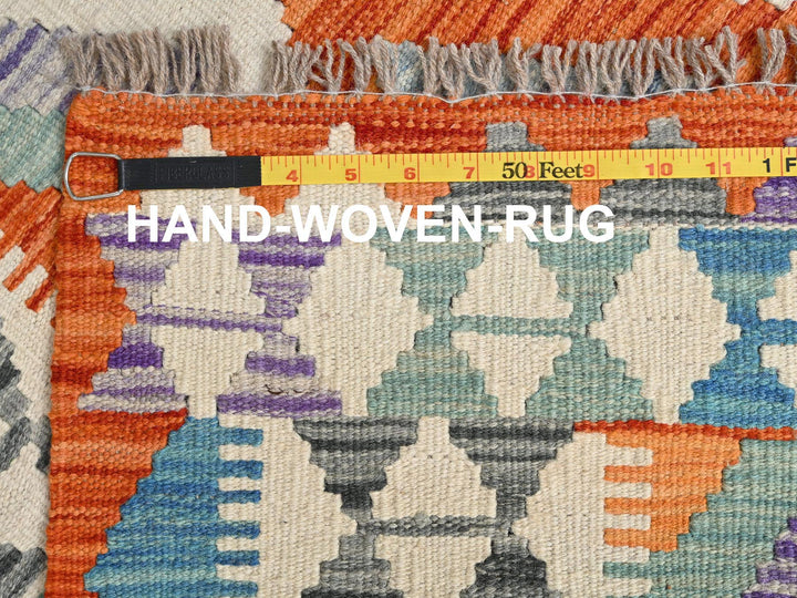 2'10" x 8'4" New Hand Woven Multicolored Wool Runner Oriental Rug - MOA1021916