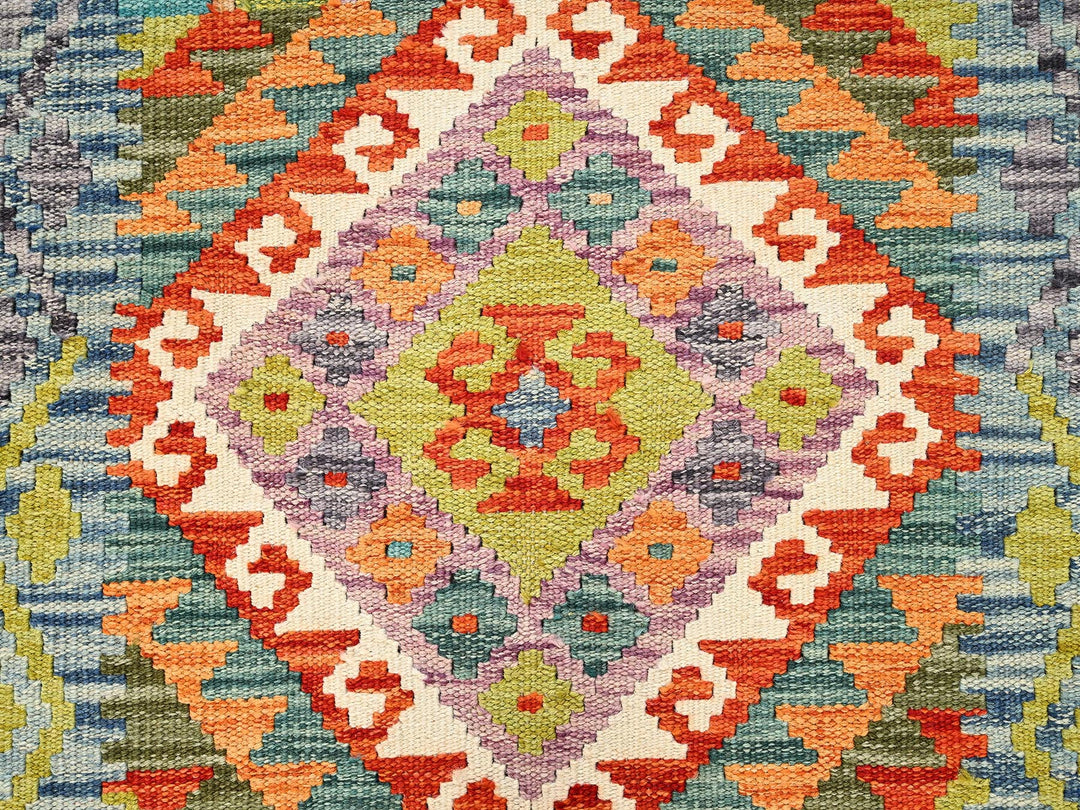 2'4" x 8'8" New Hand Woven Multicolored Wool Runner Oriental Rug - MOA1021917