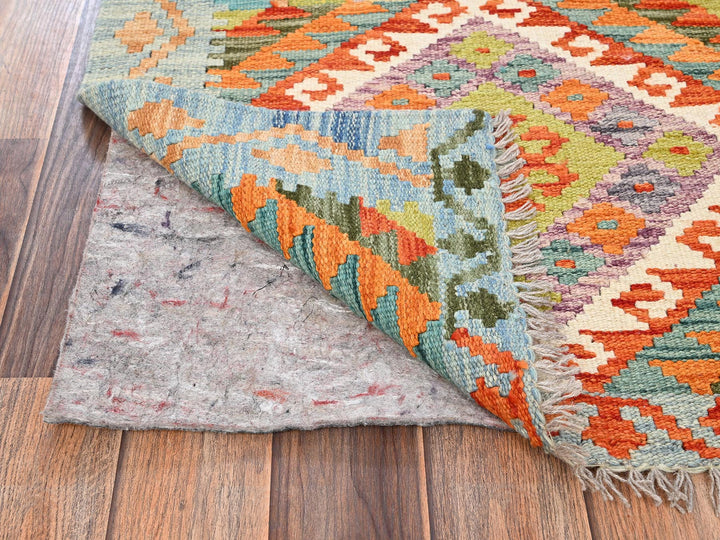 2'4" x 8'8" New Hand Woven Multicolored Wool Runner Oriental Rug - MOA1021917