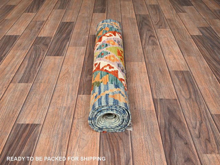 2'4" x 8'8" New Hand Woven Multicolored Wool Runner Oriental Rug - MOA1021917