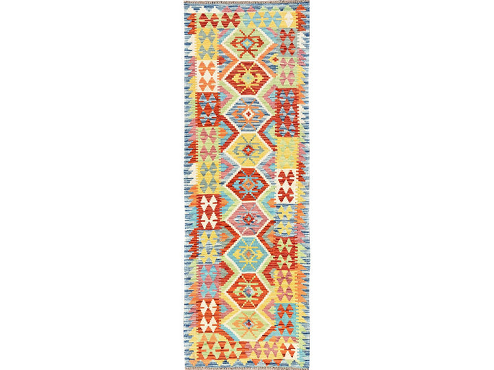 2'8" x 8'2" New Hand Woven Multicolored Wool Runner Oriental Rug - MOA1021919
