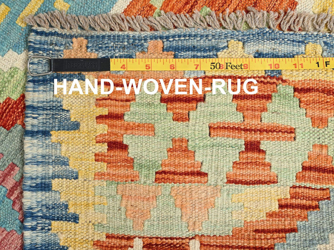 2'8" x 8'2" New Hand Woven Multicolored Wool Runner Oriental Rug - MOA1021919