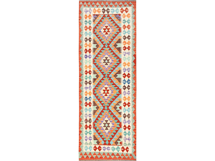 2'9" x 8'1" New Hand Woven Multicolored Wool Runner Oriental Rug - MOA1021920