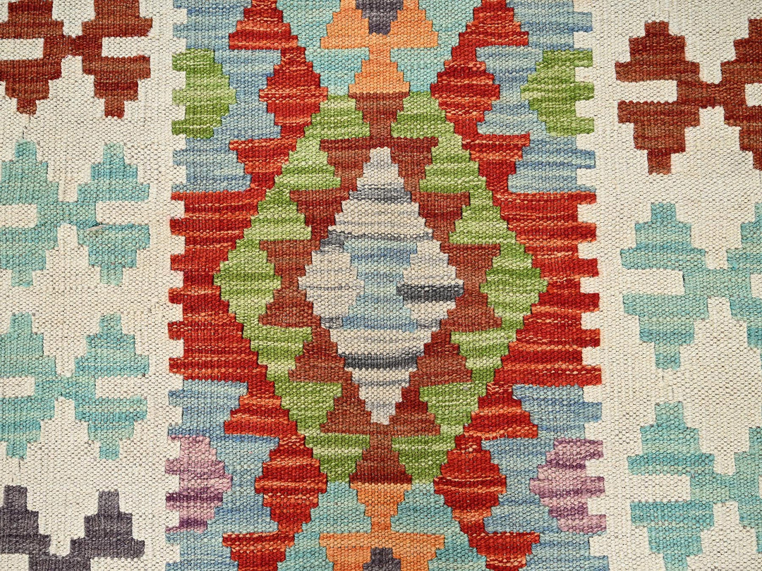 2'8" x 8'1" New Hand Woven Multicolored Wool Runner Oriental Rug - MOA1021921