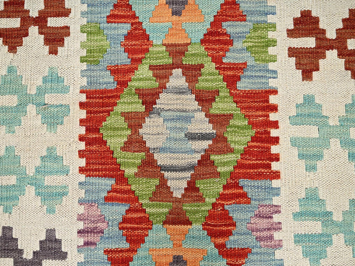 2'8" x 8'1" New Hand Woven Multicolored Wool Runner Oriental Rug - MOA1021921